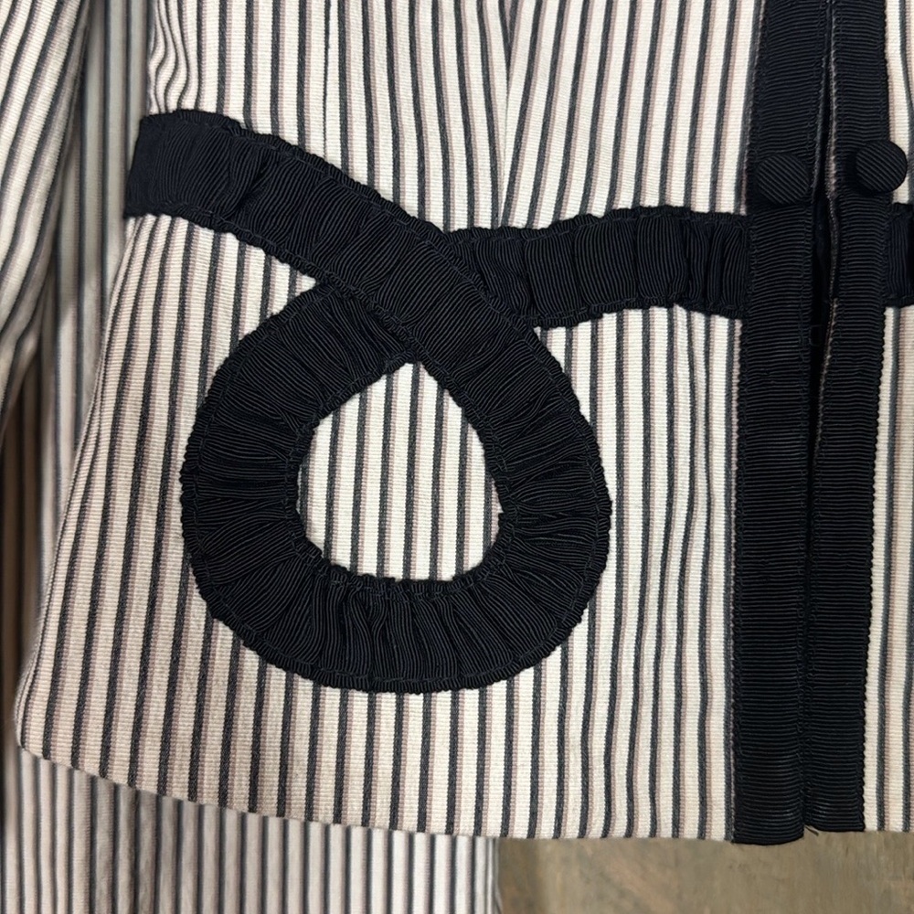 Vintage Nanette LePore blazer Striped with ribbon details Size 2 - Picture 6 of 9